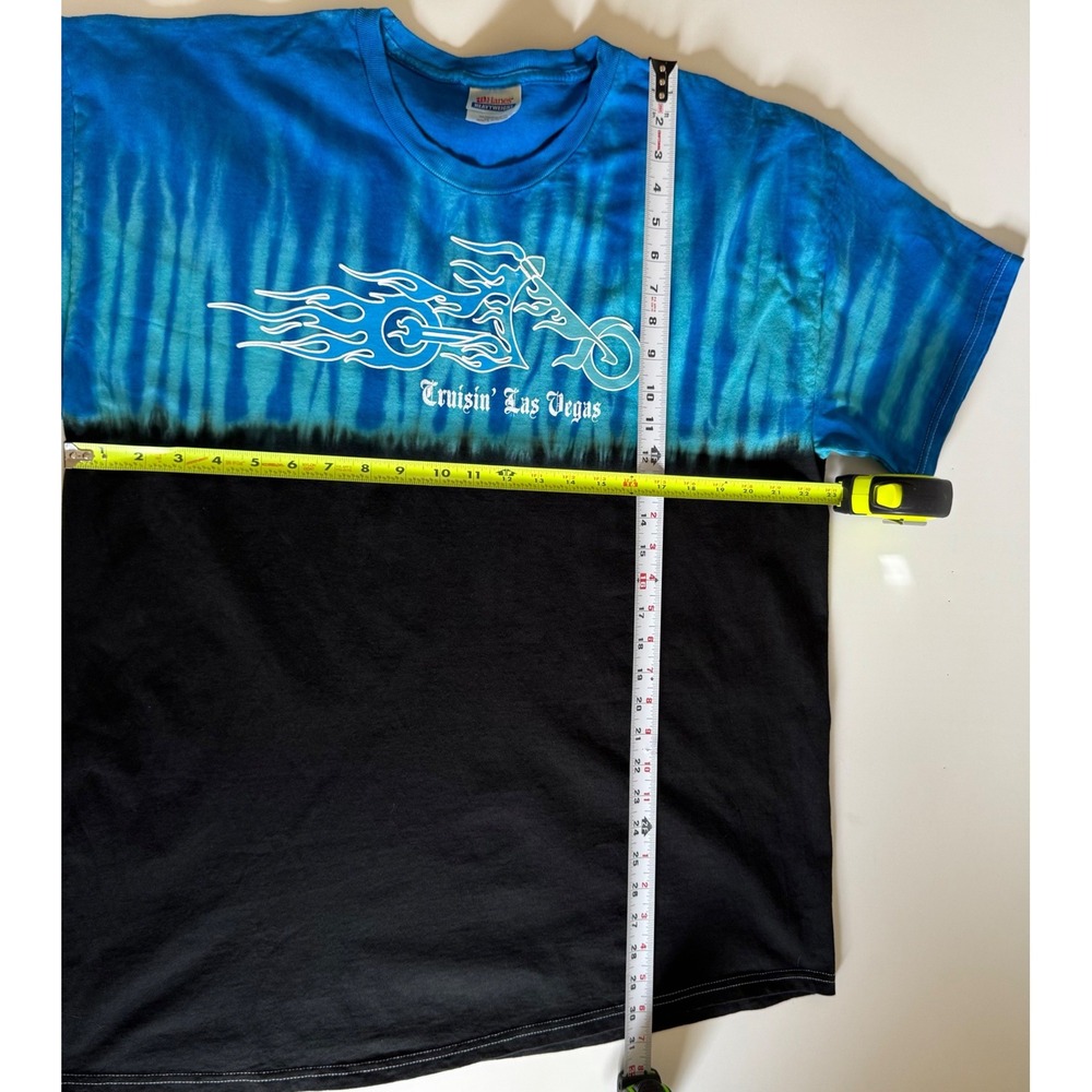 Hanes Heavyweight Cruisin Las Vegas Motorcycle Tie Dye Graphic T-Shirt Men's XL - Picture 7 of 7